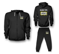 Thumbnail for Blood Type AVGAS Zipped Hoodie - Black