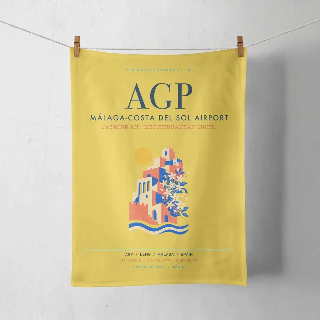 Malaga-Costa del Sol Airport (AGP) design on yellow towel