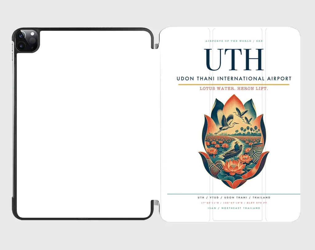 Udon Thani International Airport (UTH) design on white ipad tablet case