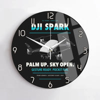 Thumbnail for DJI Spark design on black no frame wall clock