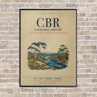 Thumbnail for Canberra Airport CBR vertical canvas print - framed - beige background