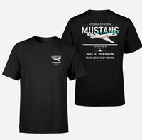 Thumbnail for Cessna Citation Mustang design on black double-side t-shirt, double-side print