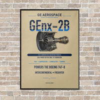 Thumbnail for GEnx-2B vertical canvas print - framed - beige background