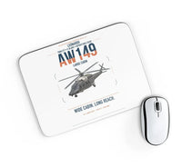 Thumbnail for Leonardo AW149 design on white rectangle mouse pad