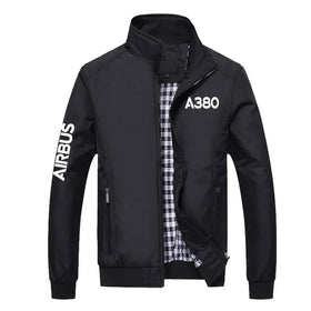 Airbus A380 Flat Text Stylish Jackets