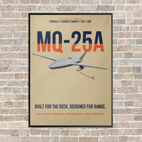 Thumbnail for MQ-25A STINGRAY vertical canvas print - framed - beige background