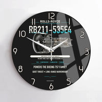 Thumbnail for RB211-535E4 design on black no frame wall clock