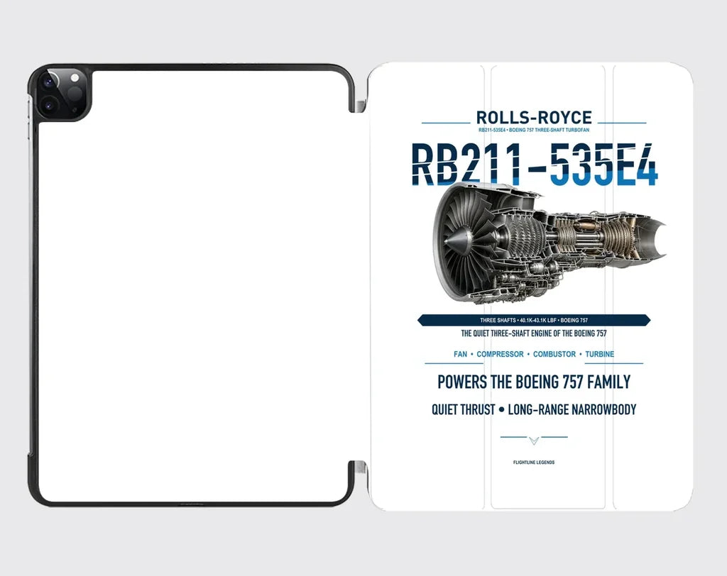 RB211-535E4 design on white ipad tablet case