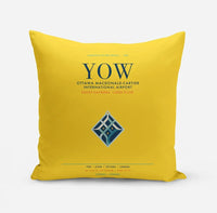 Thumbnail for Ottawa Macdonald-Cartier International Airport (YOW) design on yellow pillow