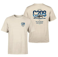 Thumbnail for Cessna 208 Caravan design on beige t-shirt, double-side print