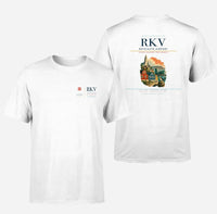 Thumbnail for Reykjavík Airport (RKV) design printed on white double-side t-shirt