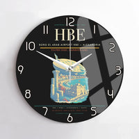 Thumbnail for Borg El Arab Airport (HBE) design on black no frame wall clock