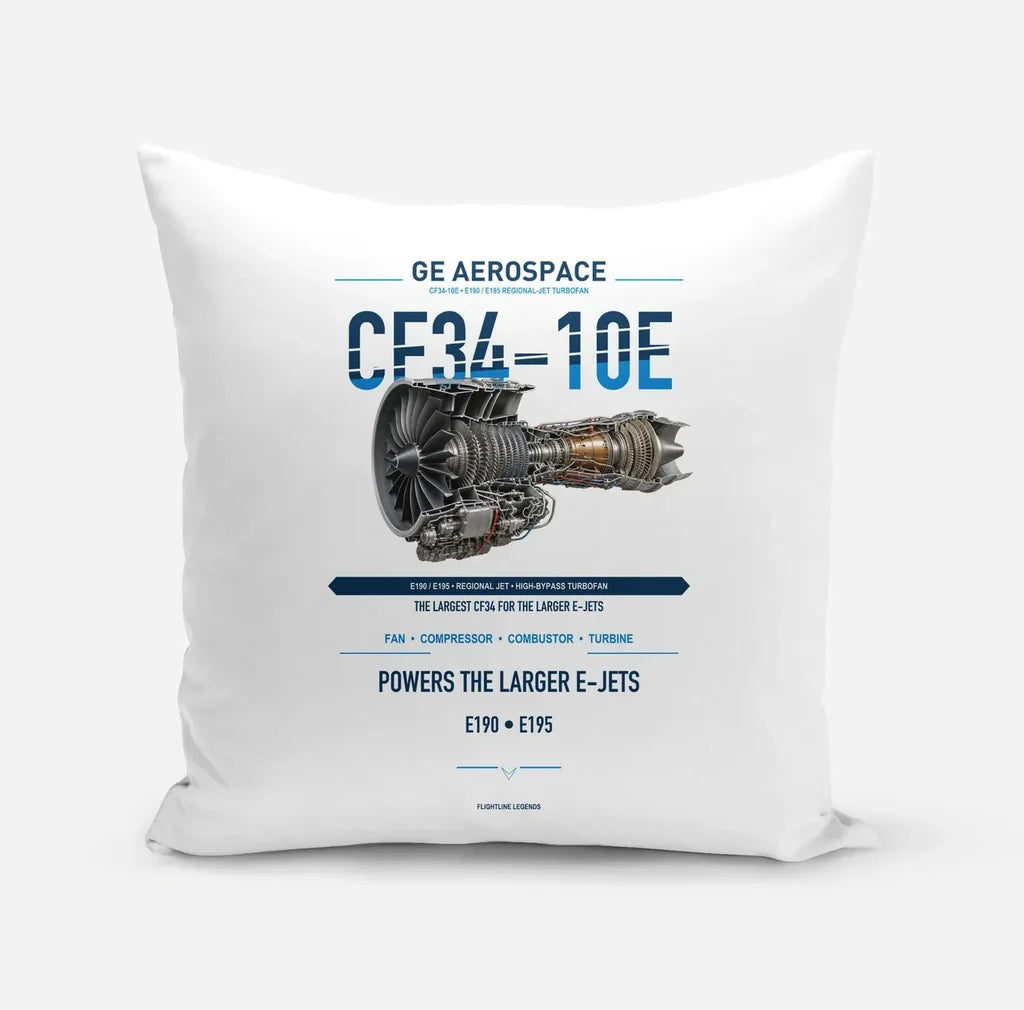 CF34-10E design on white pillow