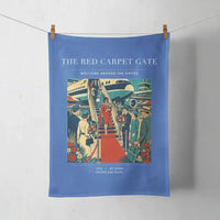 Thumbnail for VINTAGE G4124 - The Red Carpet Gate - Designed Towels design on blue