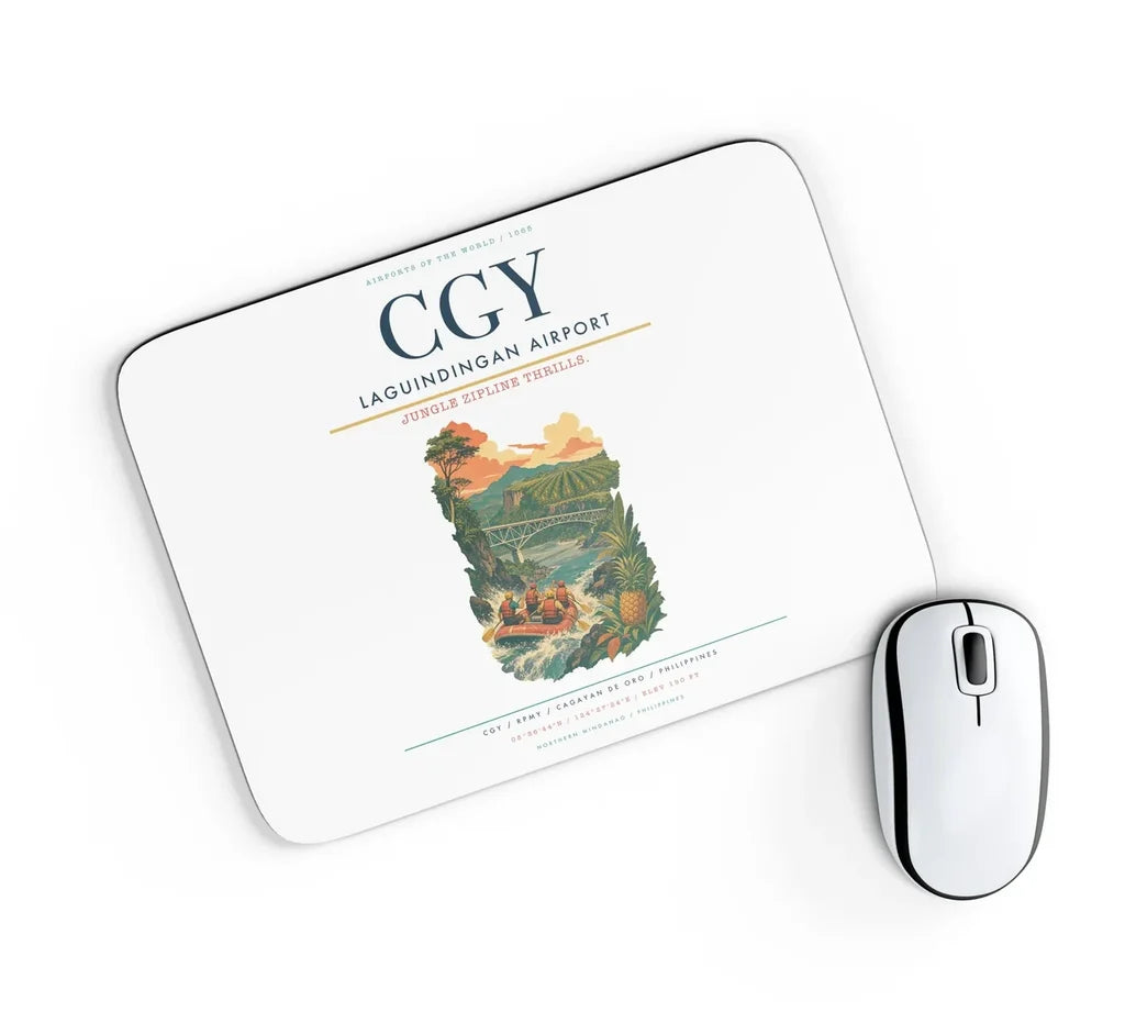 Laguindingan Airport (CGY) design on white rectangle mouse pad