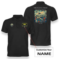 Thumbnail for VINTAGE G4001 - The Flying Field - Double-Side Polo T-Shirt design on black+name