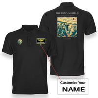 Thumbnail for VINTAGE G4009 - The Training Field - Double-Side Polo T-Shirt design on black+name