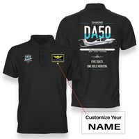 Thumbnail for Diamond DA50 RG design on black+name double-side polo t-shirt, double-side print