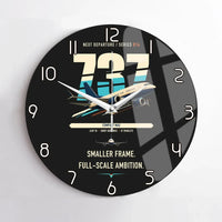 Thumbnail for Boeing 737 MAX 7 design on black no frame wall clock