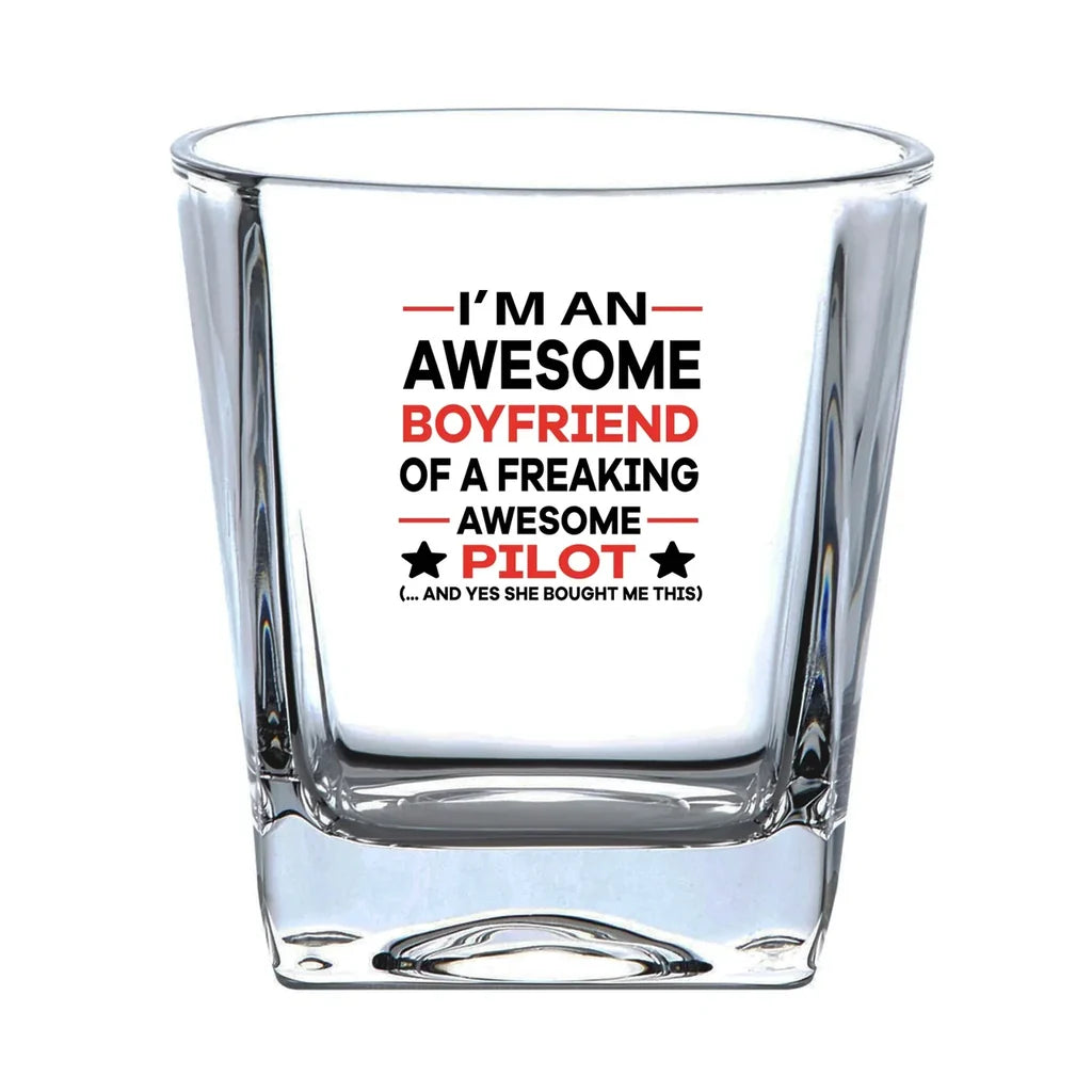 Customisable I am an Awesome Boyfriend Whisky Glass - view 2
