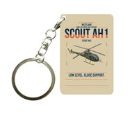 Thumbnail for Westland Scout AH1 design on beige designed key chain, double-side print