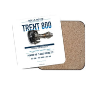 Thumbnail for TRENT 800 design on white 1 piece coaster