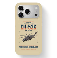 Thumbnail for Sikorsky CH-53K King Stallion design on beige magsafe iphone case, for iPhone 17 Pro