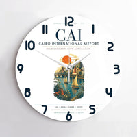 Thumbnail for Cairo International Airport (CAI) design on white no frame wall clock