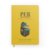 Thumbnail for Perth Airport (PER) design on yellow notebook