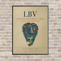 Thumbnail for Leon-Mba International Airport LBV — Libreville vertical canvas print - framed - beige background