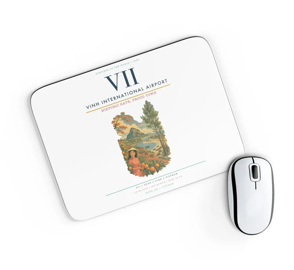 Vinh International Airport (VII) design on white rectangle mouse pad