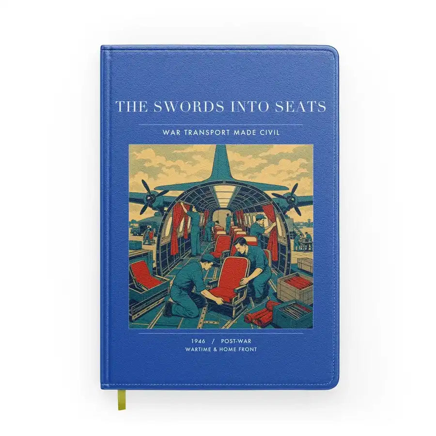 VINTAGE G4538 - The Swords Into Seats - Designed Notebooks design on blue