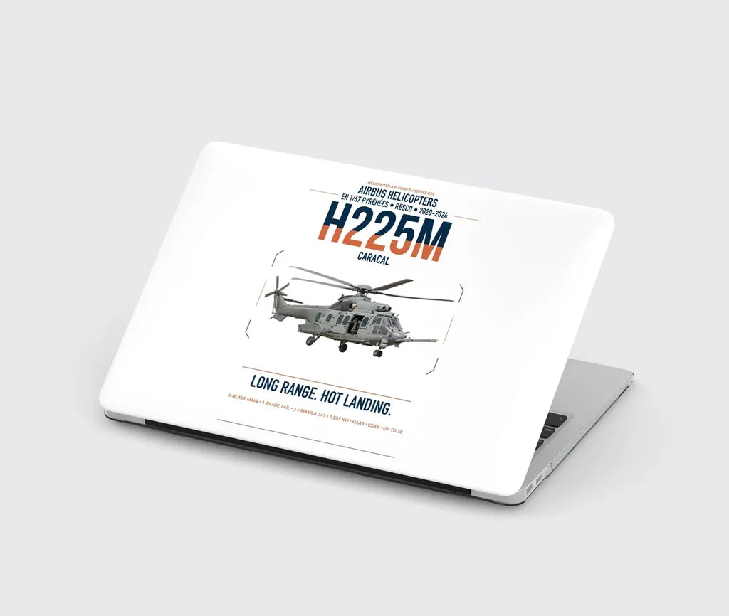 Airbus Helicopters H225M Caracal design on white MacBook case