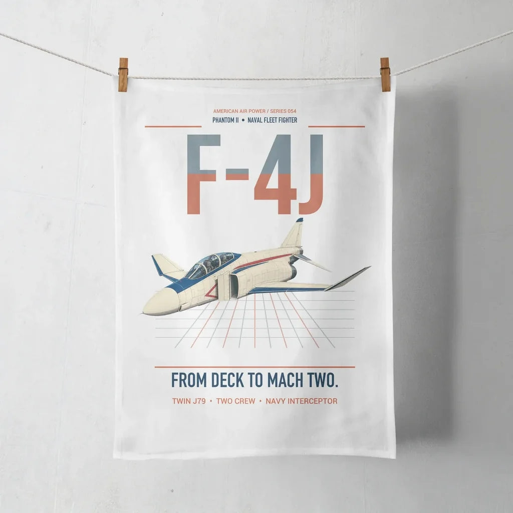 F-4J Phantom II design on white towel