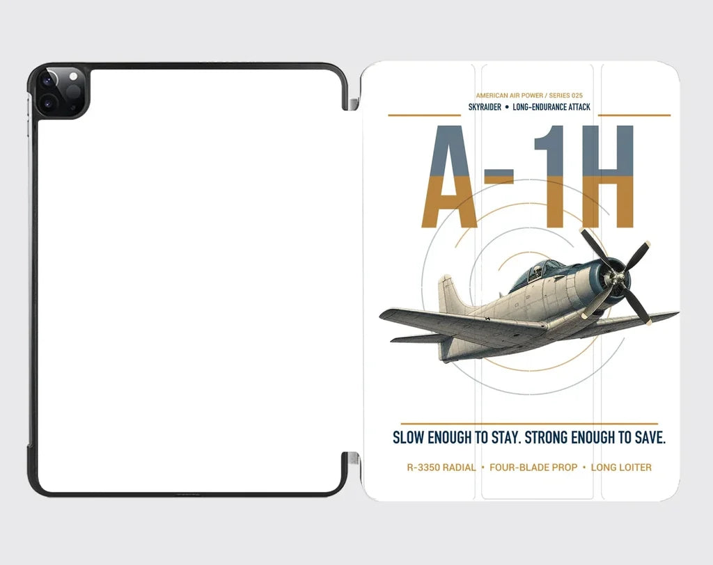 A-1H Skyraider design on white ipad tablet case