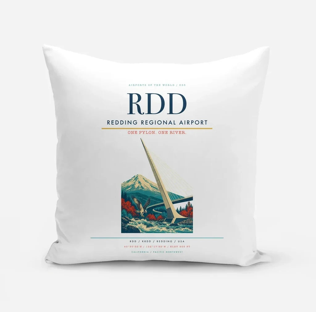 Redding Regional Airport (RDD) design on white pillow