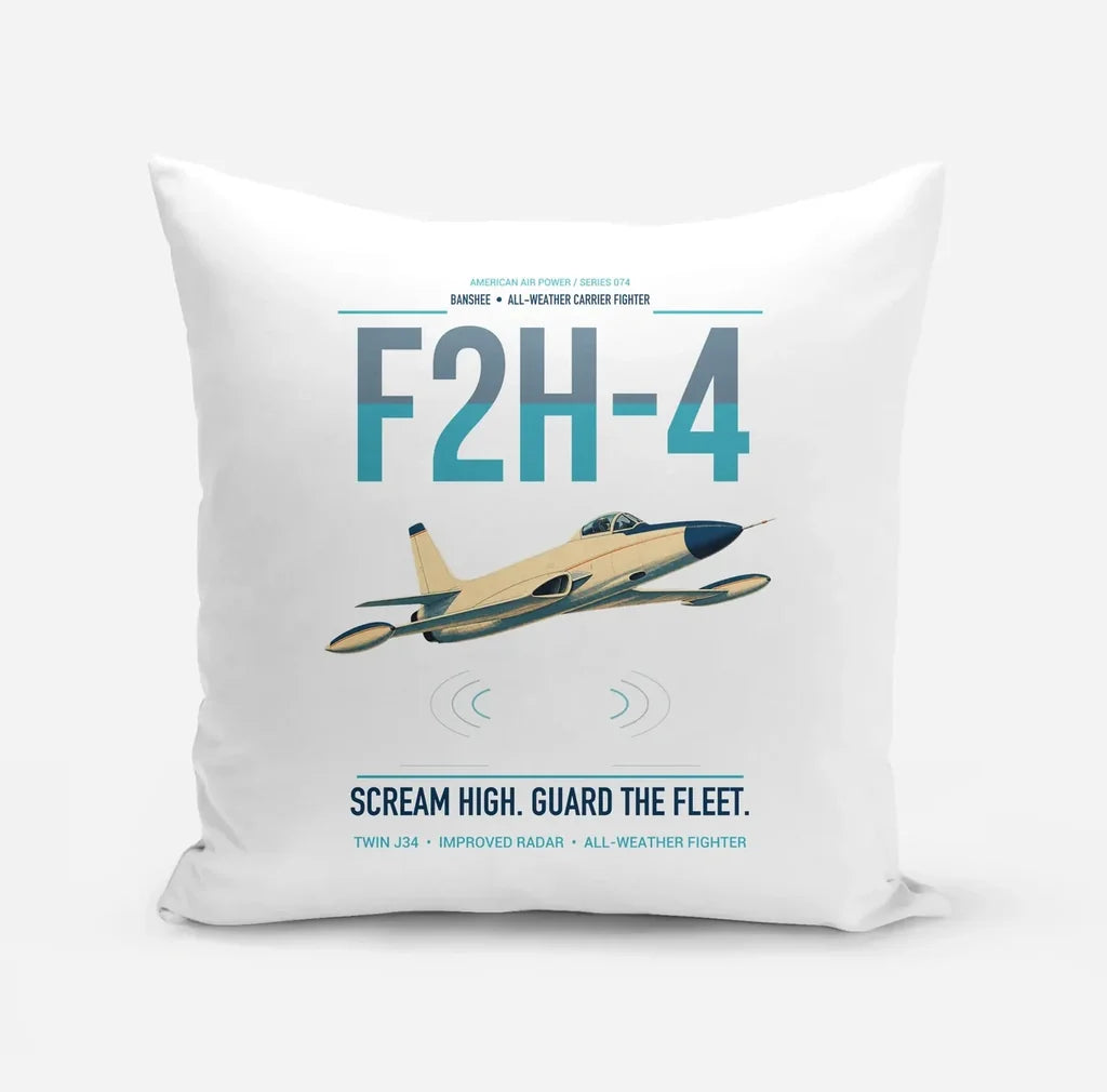 F2H-4 Banshee design on white pillow
