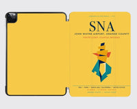 Thumbnail for John Wayne Airport, Orange County (SNA) design on yellow ipad tablet case