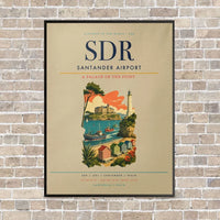 Thumbnail for Santander Airport SDR vertical canvas print - framed - beige background