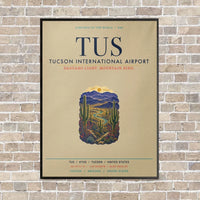 Thumbnail for Tucson International Airport TUS vertical canvas print - framed - beige background