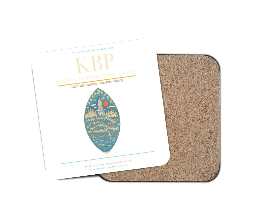 Boryspil International Airport KBP Coaster 1-Piece - White