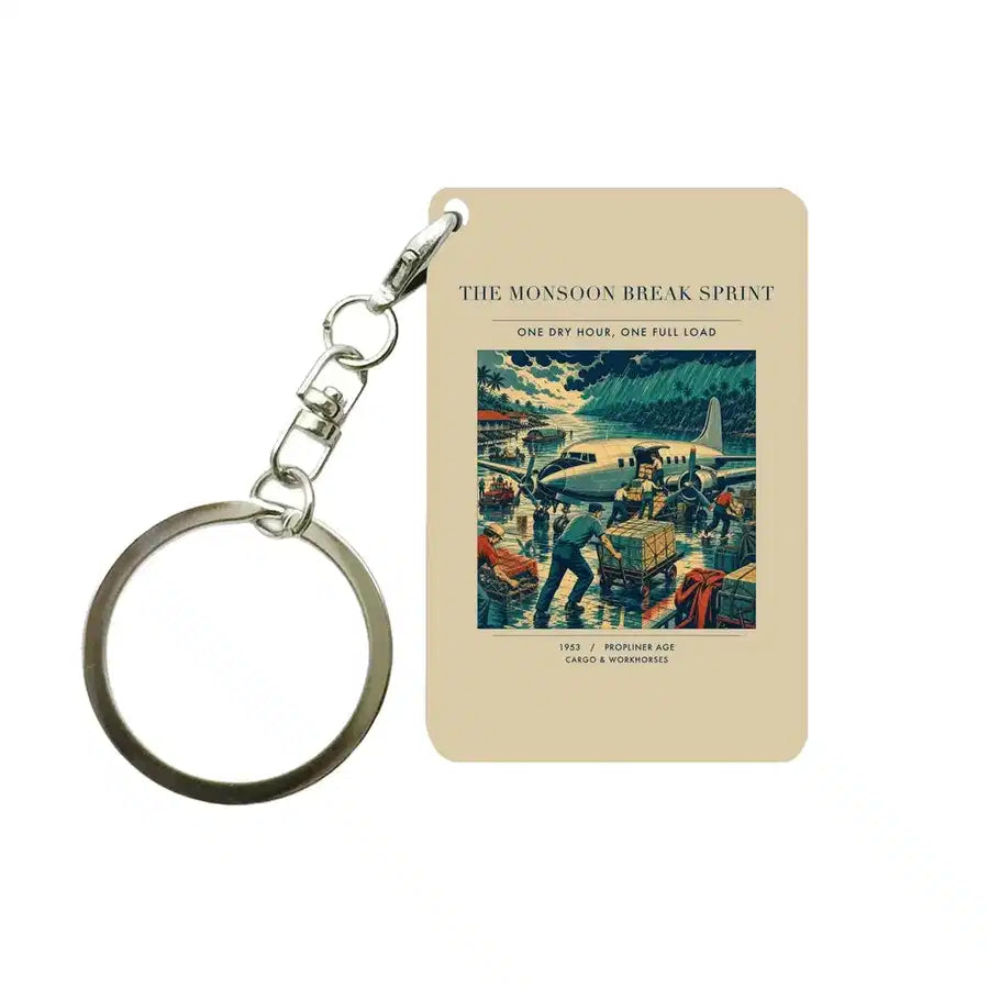 VINTAGE G4495 - The Monsoon Break Sprint - Designed Key Chain design on beige
