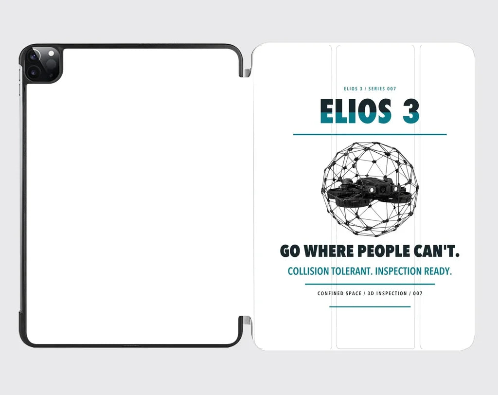 Flyability Elios 3 design on white ipad tablet case