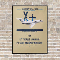 Thumbnail for Cessna Citation X+ vertical canvas print - framed - beige background