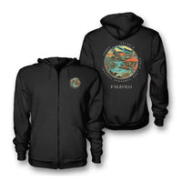 Thumbnail for FALEOLO - Badge - Zipped Hoodie - Black