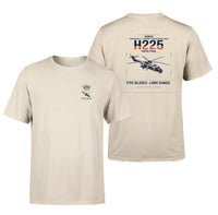 Thumbnail for Airbus H225 design on beige t-shirt, double-side print