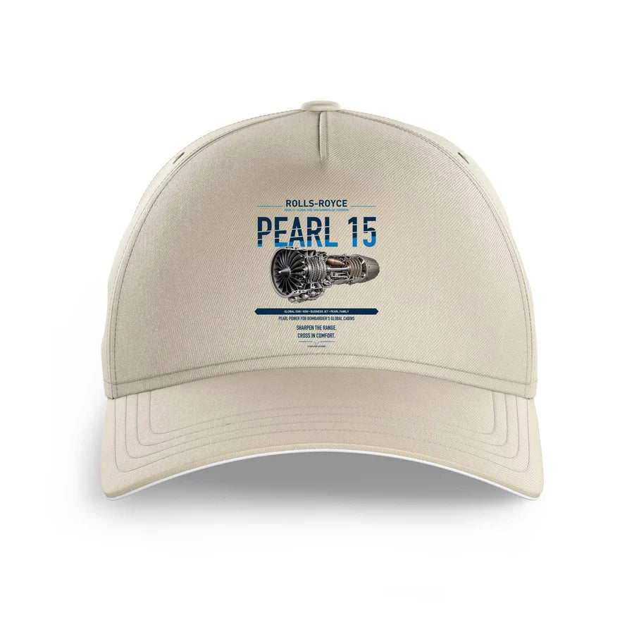 PEARL 15 design on beige printed hat