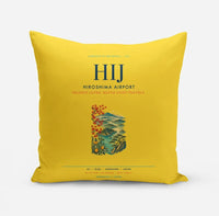 Thumbnail for Hiroshima Airport (HIJ) design on yellow pillow