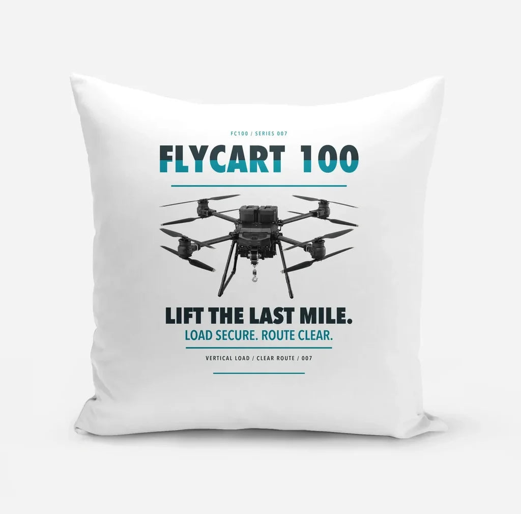 DJI FlyCart 100 design on white pillow