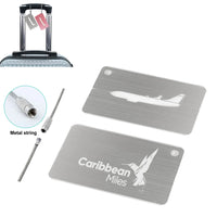 Thumbnail for Carbbean Airlines Aluminum Airplane Luggage tag in silver